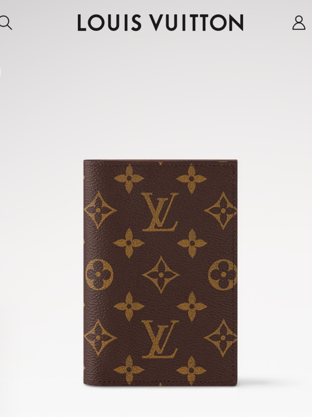 Louis Vuitton Brown and Tan Monogram Passport Cover